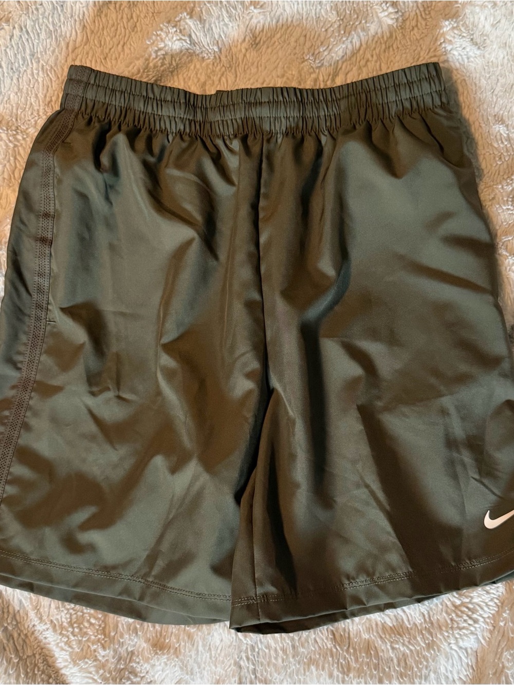Nike Olive Green Athletic Shorts, Youth Large - Picture 1 of 2